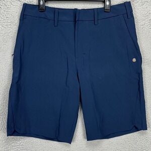 Coolibar Mens Trek Hybrid Shorts 36‎ Blue Flat Front Stretch Hiking Outdoor NEW